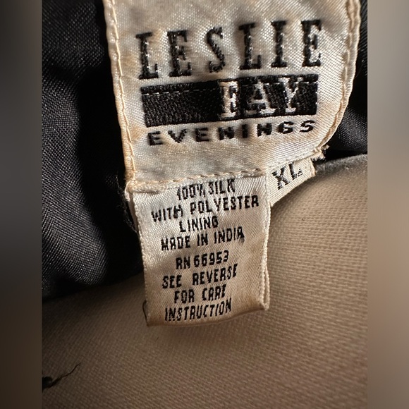 LESLIE FAY Vintage Jacket Sequin over 100%Silk Size XL good condition - Picture 6 of 7